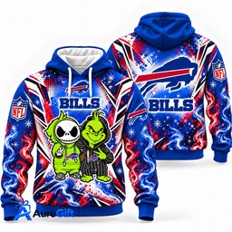 Buffalo Bills Grinch & Jack Skellington NFL Hoodie – Adult & Kids