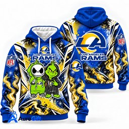 Los Angeles Rams Grinch & Jack Skellington NFL Hoodie – Adult & Kids