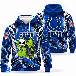 Indianapolis Colts Grinch & Jack Skellington NFL Hoodie – Adult & Kids