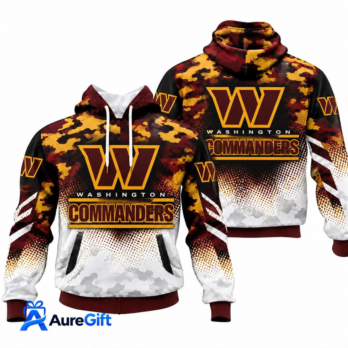 Washington Commanders NFL Camo Hoodie – Football Pullover Sweatshirt