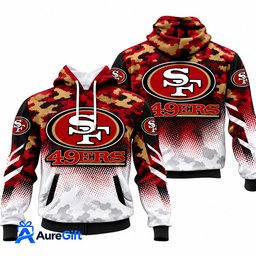 San Francisco 49ers NFL Camo Hoodie – Football Pullover Sweatshirt