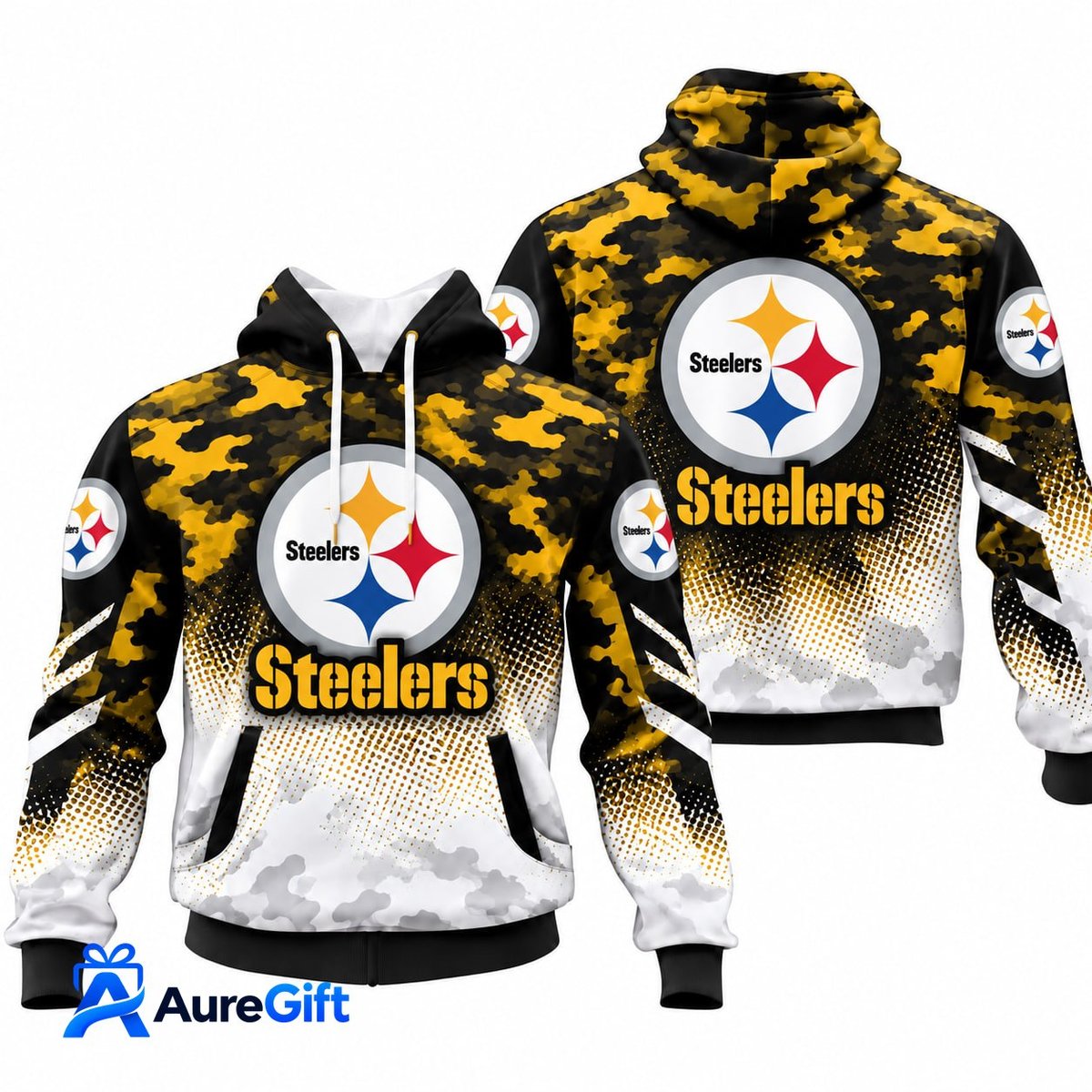 Pittsburgh Steelers NFL Camo Hoodie – Football Pullover Sweatshirt