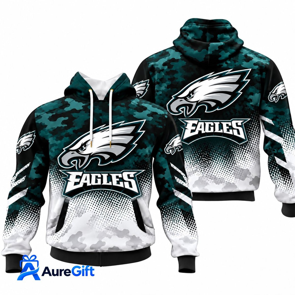Philadelphia Eagles NFL Camo Hoodie – Football Pullover Sweatshirt