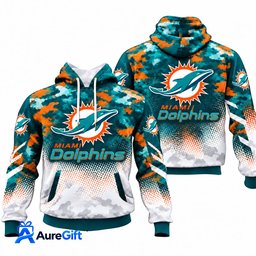 Miami Dolphins NFL Camo Hoodie – Football Pullover Sweatshirt