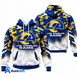 Los Angeles Rams NFL Camo Hoodie – Football Pullover Sweatshirt