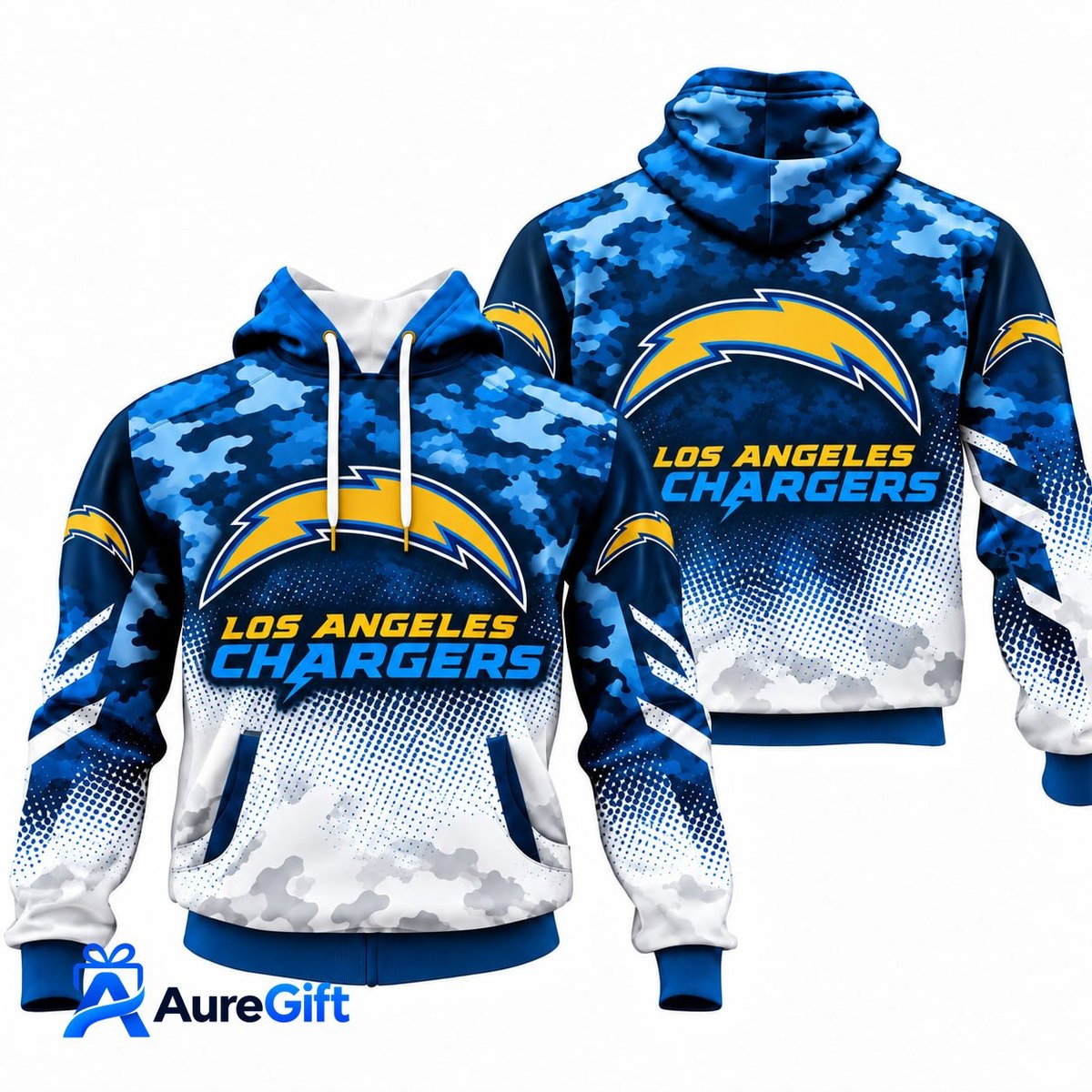 Los Angeles Chargers NFL Camo Hoodie – Football Pullover Sweatshirt