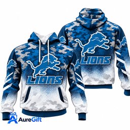Detroit Lions NFL Camo Hoodie – Football Pullover Sweatshirt