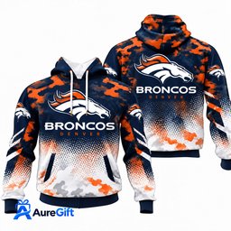 Denver Broncos NFL Camo Hoodie – Football Pullover Sweatshirt