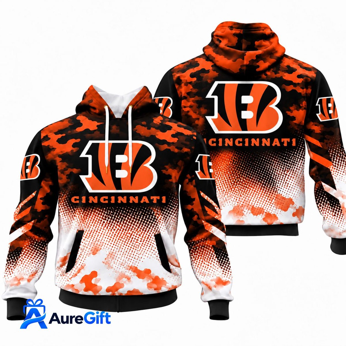 Cincinnati Bengals NFL Camo Hoodie – Football Pullover Sweatshirt
