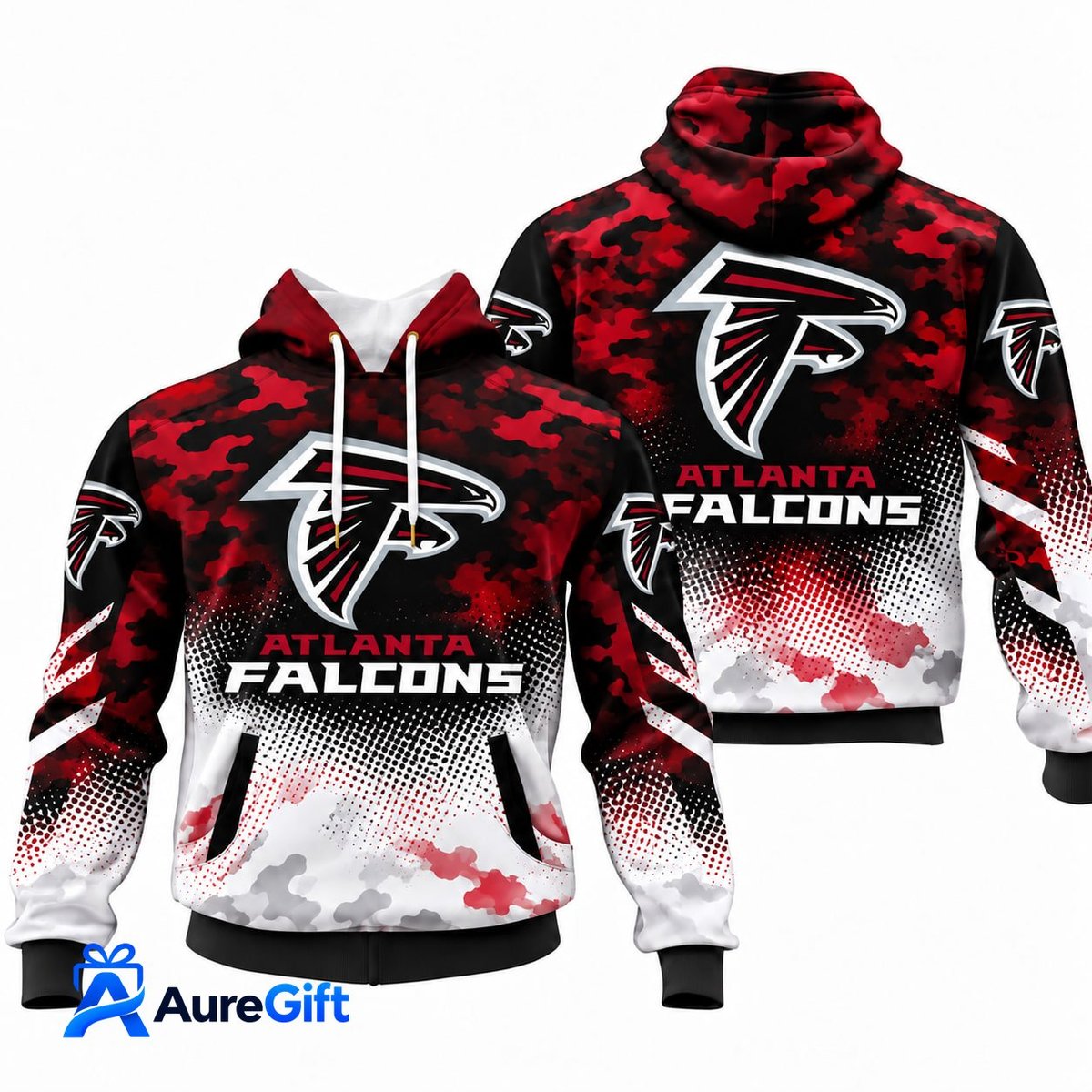 Atlanta Falcons NFL Camo Hoodie – Football Pullover Sweatshirt
