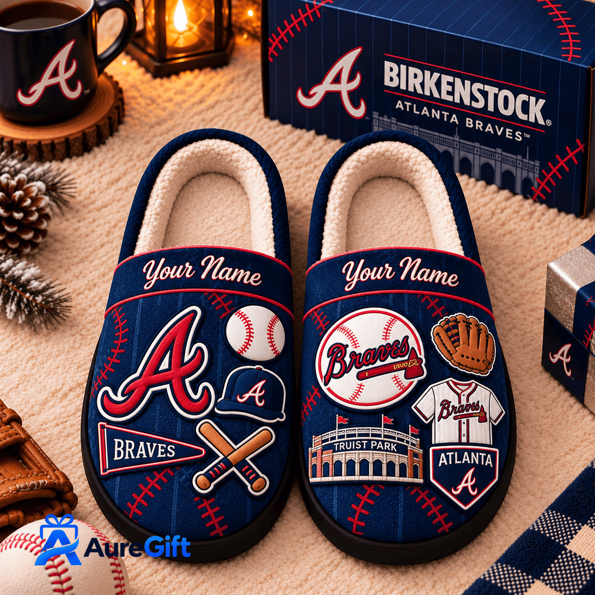 Atlanta Braves MLB Game Day Personalized Name Slipper Gift For Fan - Limited Edition