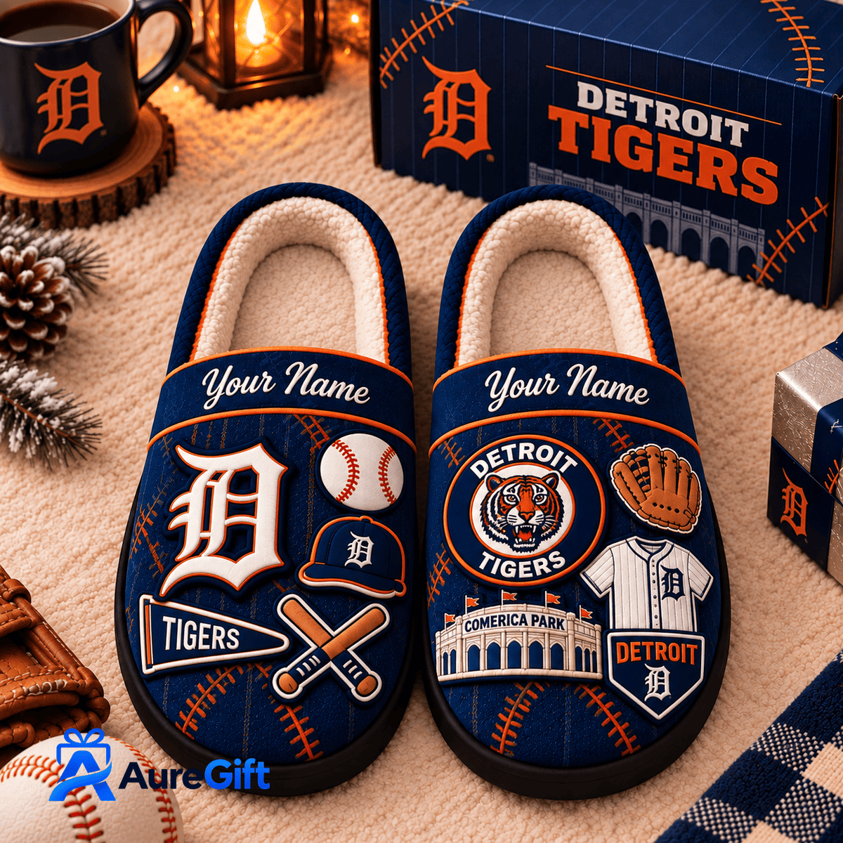 Detroit Tigers MLB Game Day Personalized Name Slipper Gift For Fan - Limited Edition