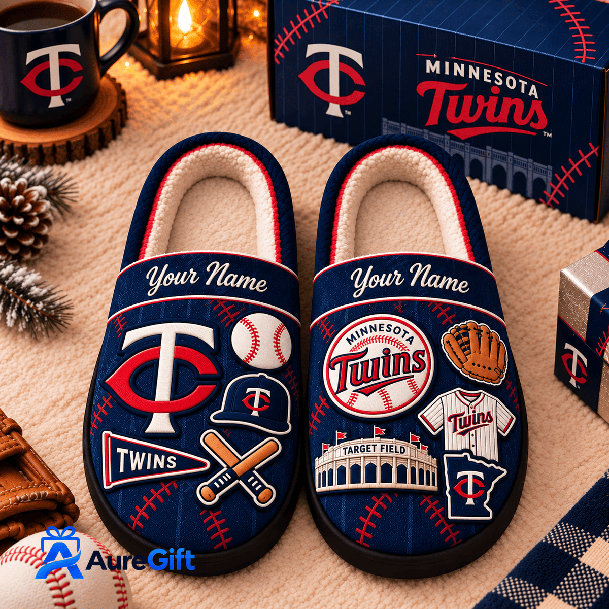 Minnesota Twins MLB Game Day Personalized Name Slipper Gift For Fan - Limited Edition
