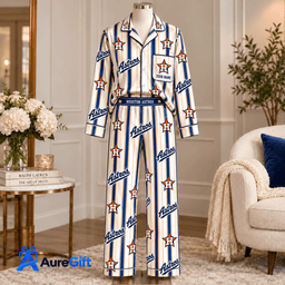 Houston Astros MLB Game Day Personalized Name Set Long Pajamas Gift For Fan - Limited Edition