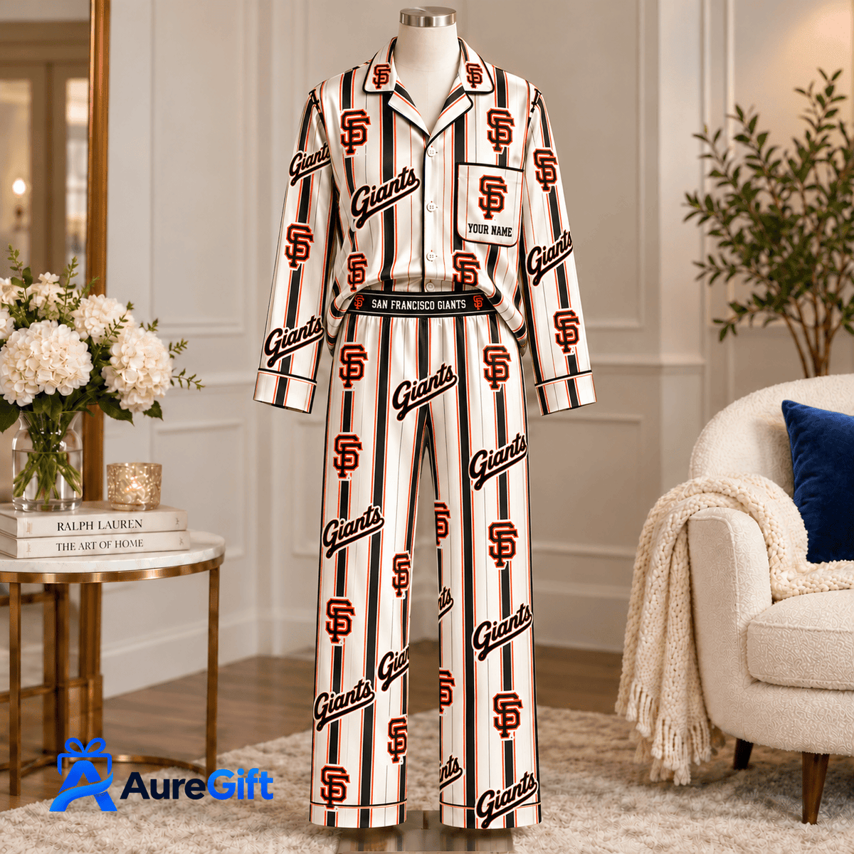 San Francisco Giants MLB Game Day Personalized Name Set Long Pajamas Gift For Fan - Limited Edition