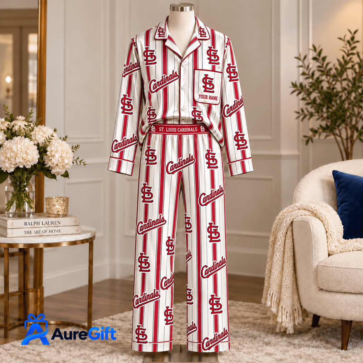 St. Louis Cardinals MLB Game Day Personalized Name Set Long Pajamas Gift For Fan - Limited Edition