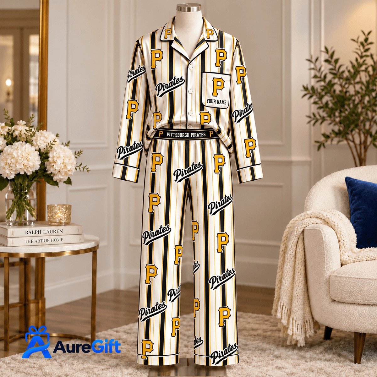 Pittsburgh Pirates MLB Game Day Personalized Name Set Long Pajamas Gift For Fan - Limited Edition