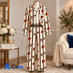 Baltimore Orioles MLB Game Day Personalized Name Set Long Pajamas Gift For Fan - Limited Edition