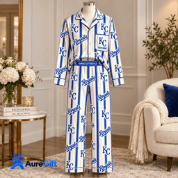 Kansas City Royals MLB Game Day Personalized Name Set Long Pajamas Gift For Fan - Limited Edition