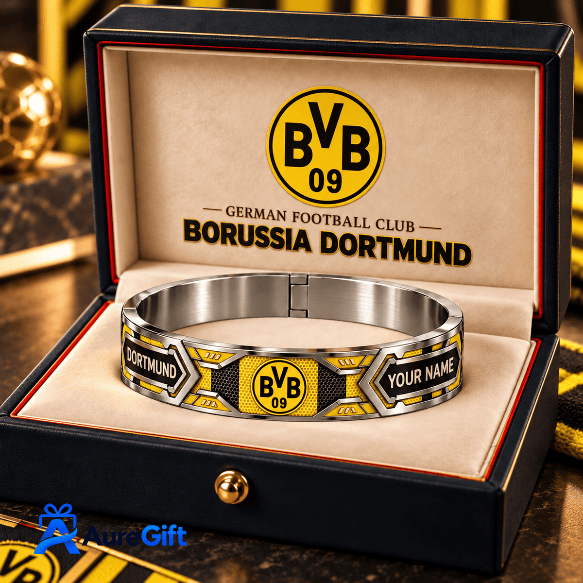 Borussia Dortmund Bundesliga Matchday Personalized Name Premier 3D Bracelet For Fan - Limited Edition