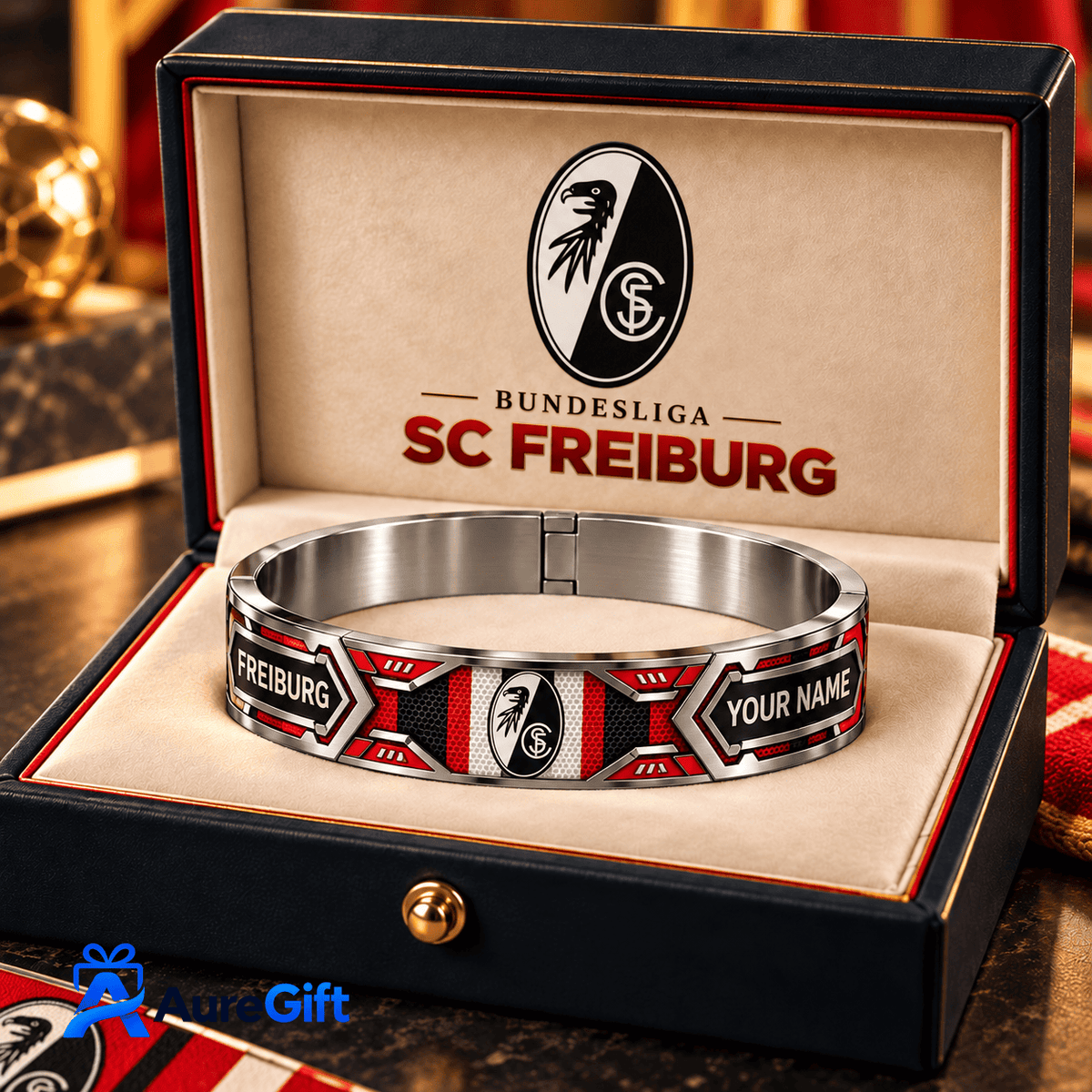 SC Freiburg Bundesliga Matchday Personalized Name Premier 3D Bracelet For Fan - Limited Edition