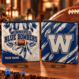 Winnipeg Blue Bombers CFL Native Personalized Men Allover Wallet– Premium Limited Edition Gift for Fans