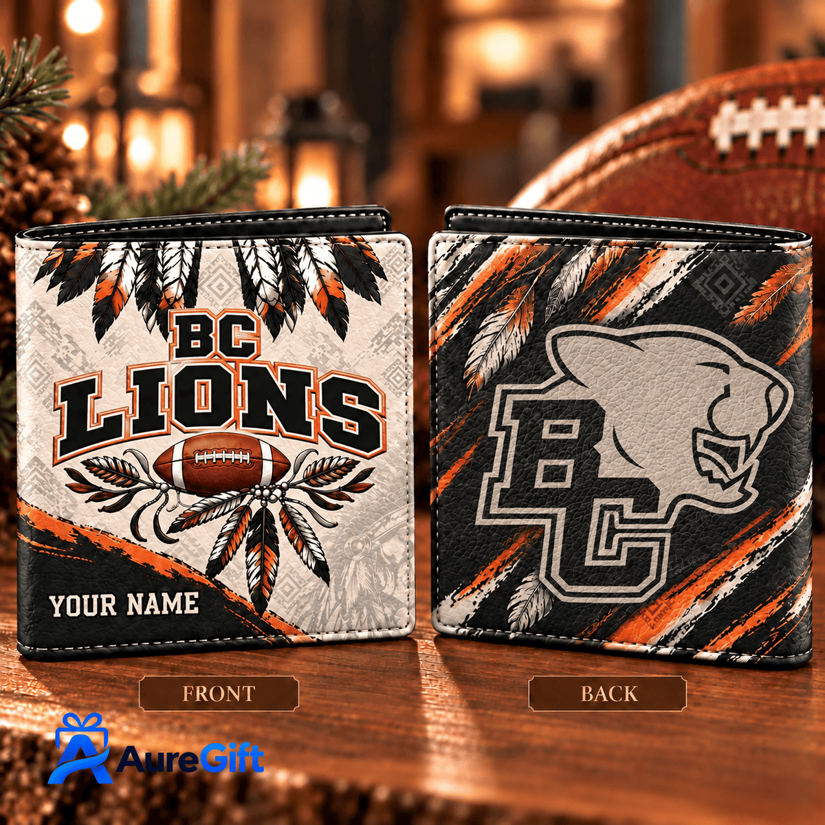 BC Lions CFL Native Personalized Men Allover Wallet– Premium Limited Edition Gift for Fans