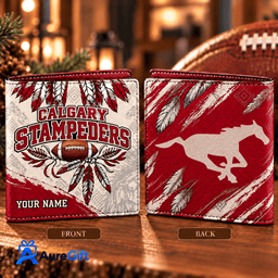 Calgary Stampeders CFL Native Personalized Men Allover Wallet– Premium Limited Edition Gift for Fans