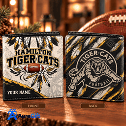 Hamilton Tiger-Cats CFL Native Personalized Men Allover Wallet– Premium Limited Edition Gift for Fans