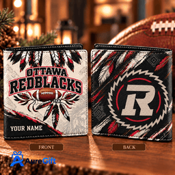 Ottawa REDBLACKS CFL Native Personalized Men Allover Wallet– Premium Limited Edition Gift for Fans