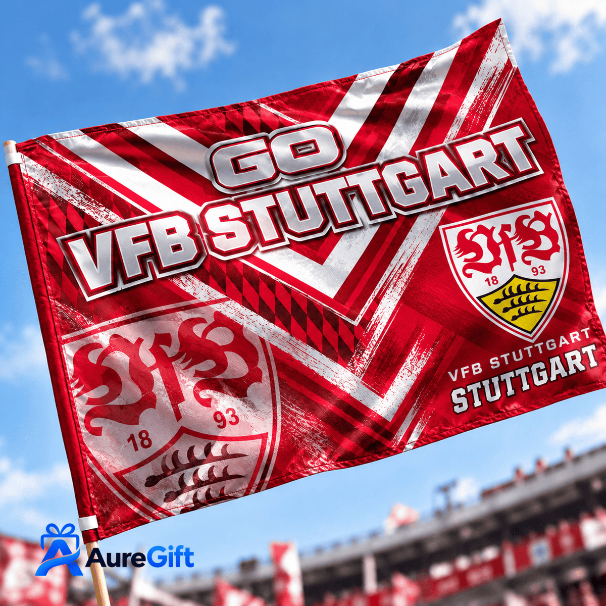 VfB Stuttgart Bundesliga Matchday Personalized Name Flag House For Fan - Limited Edition