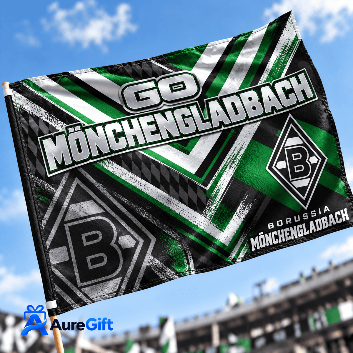 Borussia Mönchengladbach Bundesliga Matchday Personalized Name Flag House For Fan - Limited Edition