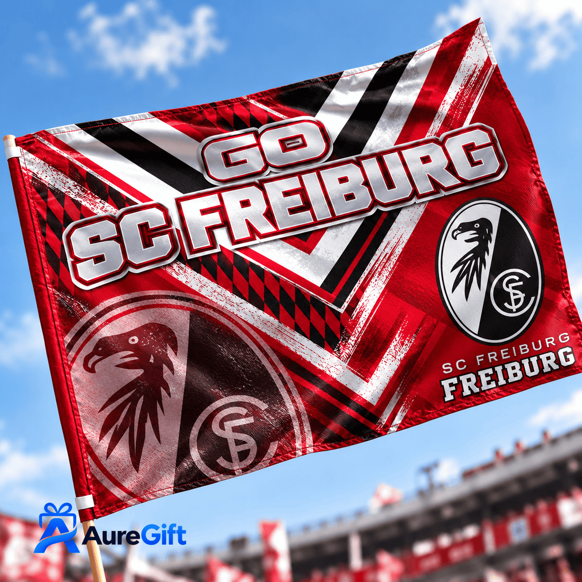 SC Freiburg Bundesliga Matchday Personalized Name Flag House For Fan - Limited Edition