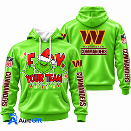 Washington Commanders Grinch Your Team NFL Christmas Hoodie – Green