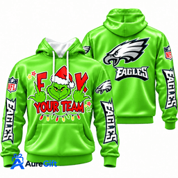 Philadelphia Eagles Grinch Your Team NFL Christmas Hoodie – Green