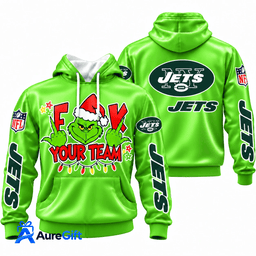 New York Jets Grinch Your Team NFL Christmas Hoodie – Green