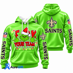 New Orleans Saints Grinch Your Team NFL Christmas Hoodie – Green