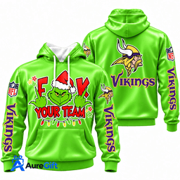 Minnesota Vikings Grinch Your Team NFL Christmas Hoodie – Green