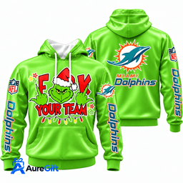 Miami Dolphins Grinch Your Team NFL Christmas Hoodie – Green