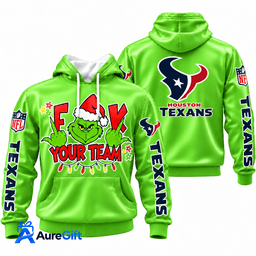 Houston Texans Grinch Your Team NFL Christmas Hoodie – Green