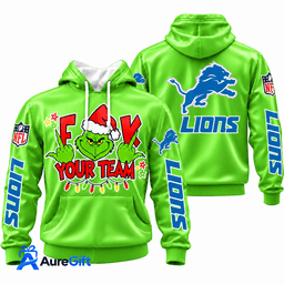 Detroit Lions Grinch Your Team NFL Christmas Hoodie – Green