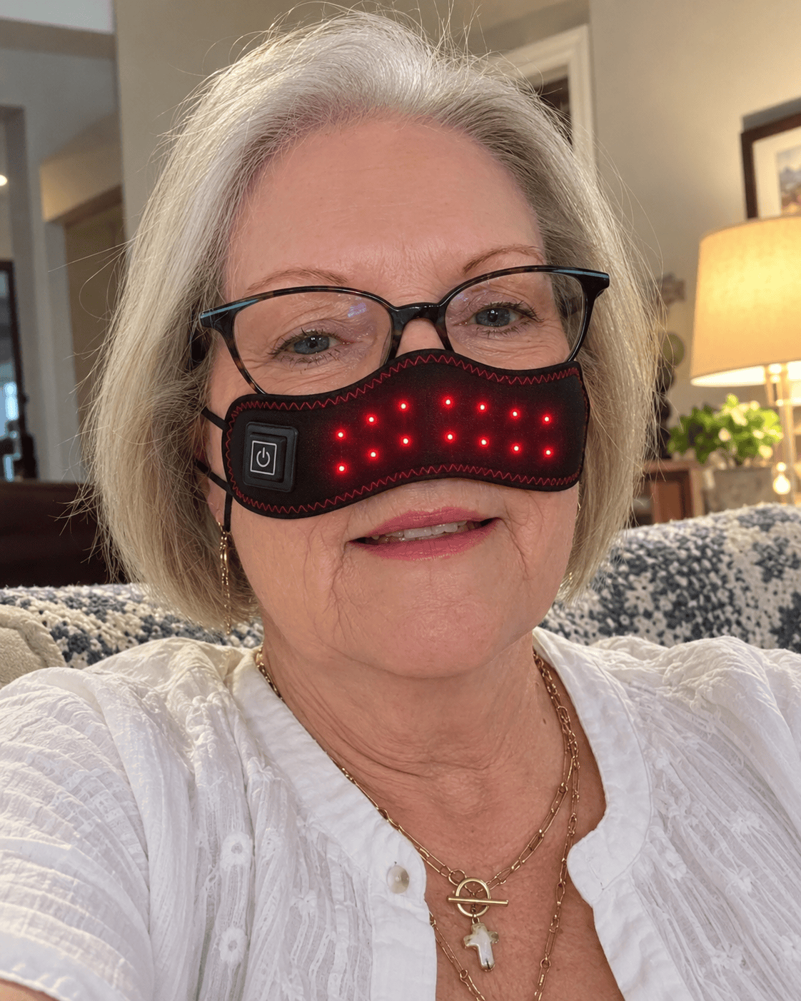 Nose warmer worn with glasses
