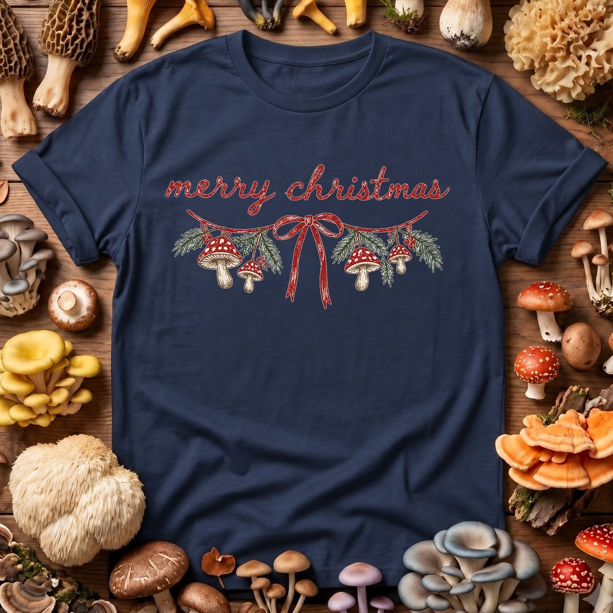 Merry Christmas Mushrooms T Shirt