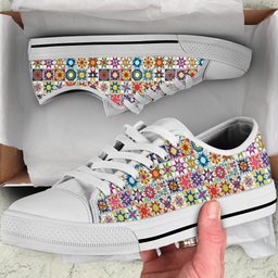 Sewing Lover Women's Low Top Shoes Colorful Quilt Blocks