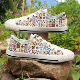 Sewing Lovers Women's Low Top Shoes Classic American Quilt Blocks