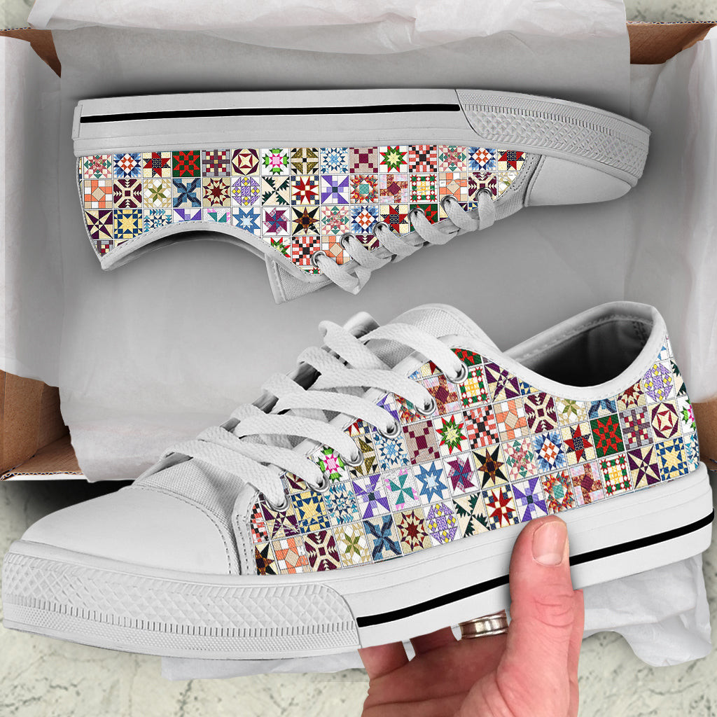 Sewing Lovers Women's Low Top Shoes Classic American Quilt Blocks