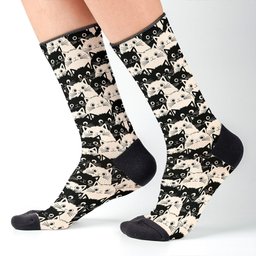Cat Crew Socks Cute Fat Cats