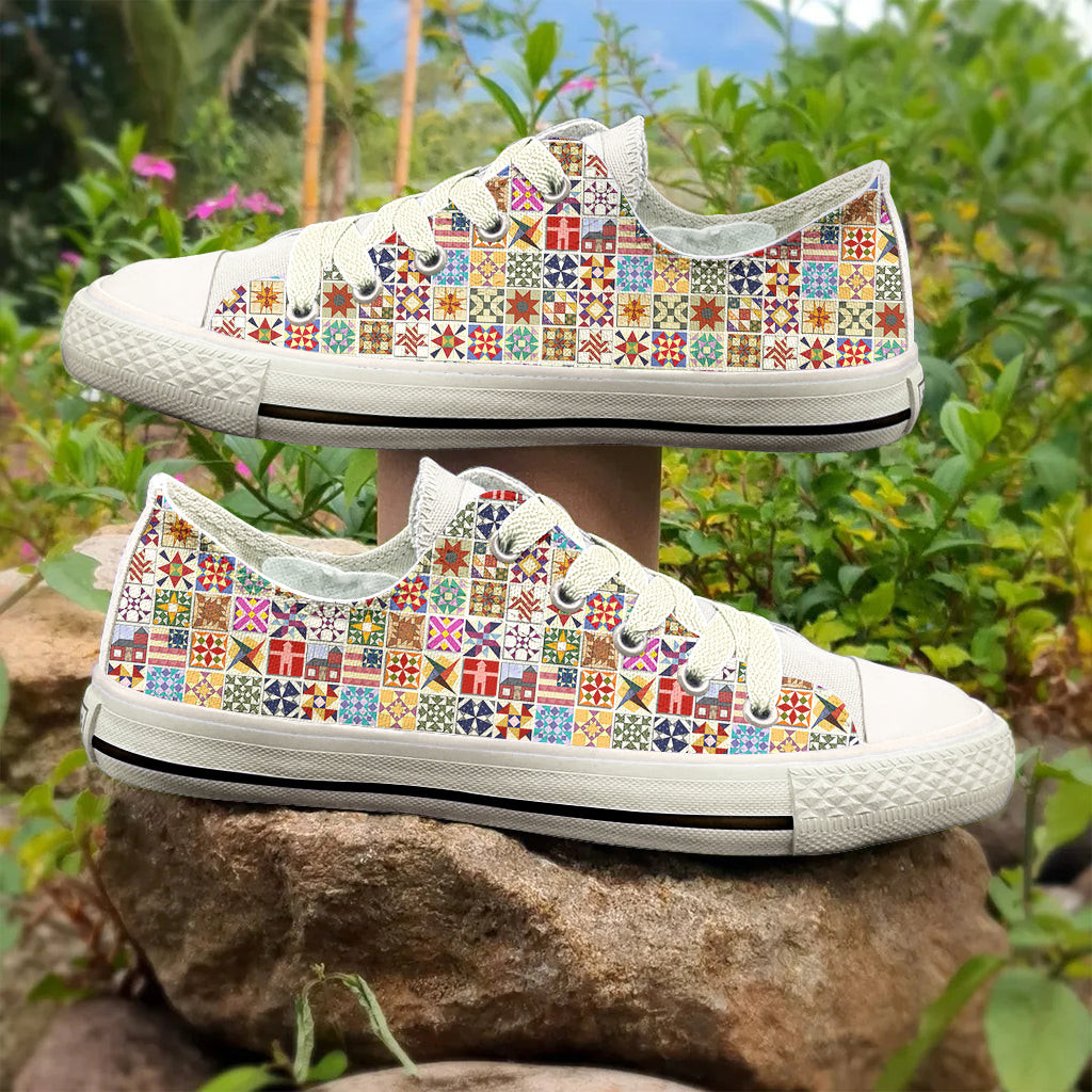 Sewing Lover Women's Low Top Shoes Quilt Blocks