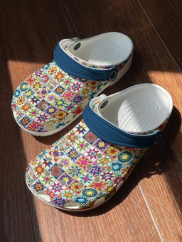 Sewing Lover Graphic Clogs Colorful Quilt Blocks