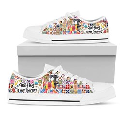 Sewing Lover Women's Low Top Shoes Quilting Is My Therapy